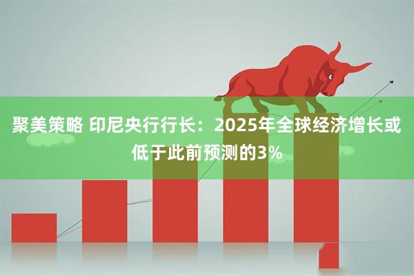 聚美策略 印尼央行行长：2025年全球经济增长或低于此前预测的3%